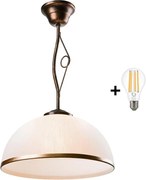 Brilagi - LED Luster na tyči ANTICO 1xE27/60W/230V bronz patina