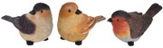 Záhradná figúrka z polistone Little Birds, sada 3ks, 9 cm, viacfarebná