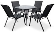 Záhradný jedálenský set Capri 100cm + 4x kovová stolička Ramada