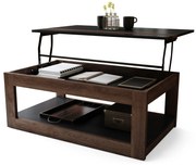 copy of LUSSO Matná Biela/Čierna matná - MODERNÝ STOLÍK SO ZDVÍHAVOU STOLOVOU DOSKOU + ÚLOŽNÝ PRIESTOR + POLICA (NA KOLESÁCH!)