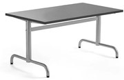 Stôl PLURAL, 1200x700x600 mm, linoleum - tmavošedá, strieborná