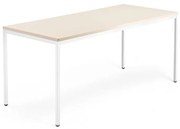 Kancelársky pracovný stôl QBUS, 1800x800 mm, breza/biela