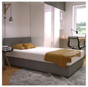 Čalúnená posteľ s úložným priestorom a matracom DARIA 120x200 cm sivá