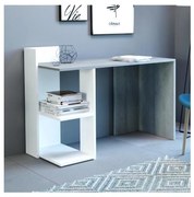 Písací stôl MARLO sivý betón/biela