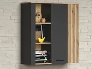 Závesná vitrína na stenu Esteban, antracit/dub evoke%