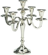 Kovový svietnik 5-ramenný 29x29x30 cm, farba strieborná, dekor 1