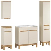 Koupelnová sestava Bali Sky se zápustným umyvadlem, skříňkami 80 cm kašmírová/dub wotan