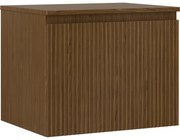 Mexen Rivel, kúpeľňová skrinka 60 cm s hornou časťou, 1 zásuvka, drážkovaná, orech, 91A20-06047-1-BFC86