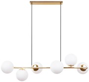 Závesné svietidlo Florence, 6x biele sklenené tienidlo, g