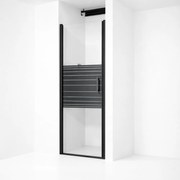 Madeira Black Pattern 90 otváracie sprchové dvere, 190cm, 6mm