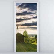 Fototapeta na dvere - Lesná chata (95x205cm)