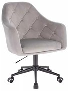 LuxuryForm DESIGN Kreslo ANDORA VELUR na čiernej podstave s kolieskami - svetlo šedé