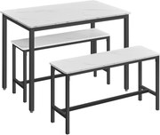 Jídelní set Vasagle Viant mramorový/černý