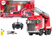 LEAN Toys Hasičské auto s výložníkom Diaľkové ovládanie RC Striekacie svetlá
