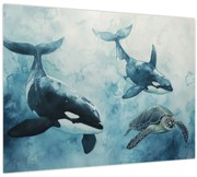 Sklenený obraz - Podmorská maľba (70x50 cm)