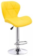 LuxuryForm DESIGN Barová stolička LIVIO na striebornom tanieri - žltá