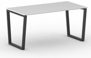Kancelársky stôl PRIMO IMPRESS, 160x80 cm, čierna podnož, biela