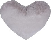 Dekoračný vankúš Srdce 30x40 cm, strieborný,imitácia králičej kožušiny%