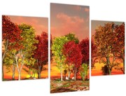 Obraz - Farebné stromy (90x60 cm)
