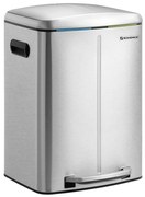 Dvojitý odpadkový kôš, 2 x 20 l kuchynský kôš, strieborná farba