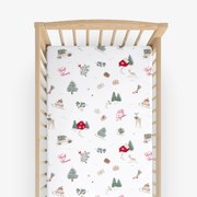 Goldea vianočná bavlnená napínacia plachta do detskej postieľky - české vianoce 60 x 120 cm