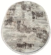 Koberec EXCLUSIVE 167 tmavosivý / zlatý ovál