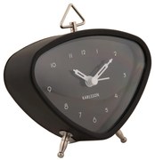 Karlsson KA5946BK Triangle budík 12 cm | Čierny dizajnový budík s tichým chodom