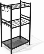 Kovový regál GARDEN GRID 74x40 cm, čierny