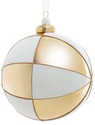 SKLENENÁ VIANOČNÁ BANKA NA STROMČEK (FI) 10 CM VZOROVANÁ