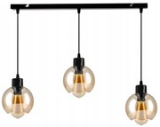 BERGE Sklenená LED stropná lampa nastaviteľná 3xE27 - jantárová farba