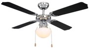 ZEVENTI - Stropný ventilátor NAVAGIO 1xE27/60W/230V čierna/biela ZV0003