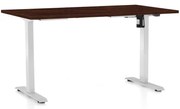 Výškovo nastaviteľný stôl OfficeTech A, 120 x 80 cm, biela podnož, wenge