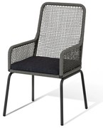 Stolička s vysokým operadlom s textilným výpletom