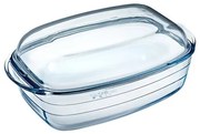 Ocuisine Sklenená hranatá zapekacia misa s vekom, 6,5 l