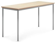 Stôl SONITUS, 1800x700x900 mm, linoleum - béžová, strieborná