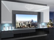 Obývacia stena 300 cm Belini biely lesk / čierny lesk Imperium2 IMP 2/5/W/WB/0/0