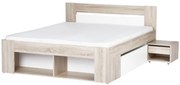Dvoulůžková postel Milo 09 160/200 s nočními stolky a zásuvkami dub sonoma/bílá