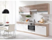 Kuchynská linka Econo C Plus 260cm sonoma/biely