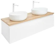 Kúpeľňová skrinka s krycou doskou SAT B-WAY 119x30x45 cm biely lesk BWAY120WDOAKU2B