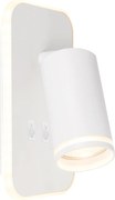 Nástenné svietidlo Pipe Ring, 1x biele kovové tienidlo + 1x LED 6w, w, vypínač