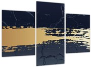 Obraz - Modrá a zlatá abstrakcia N⁰2 (90x60 cm)