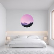 PIPPER. Textilná kruhová nálepka na stenu "Fialové hory" Veľkosť: 60 cm