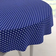 Biante Bavlnený okrúhly obrus Sandra SA-352 Biele hviezdičky na modrom Ø 110 cm