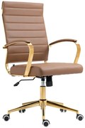 Kancelárska stolička Havanna - koženka - Svetlo hnedá