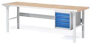 Dielenský stôl SOLID so 4 zásuvkami, 2000x800 mm, nosnosť 750 kg, dub