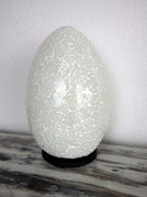 Stolná lampa  biela -EGG, ručná práca, mozaika, 30 cm