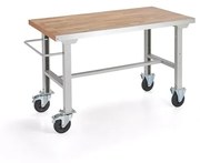 Dielenský stôl s kolieskami SOLID, 1500x800 mm, dubový parket