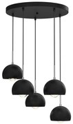 Luster na lanku COOL 5xE27/60W/230V čierna