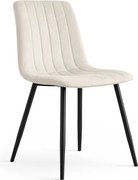Jedálenská stolička LIVO zamatová, béžová / čierne nohy