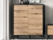 Vysoká skrinka Diamond, čierna/dub%